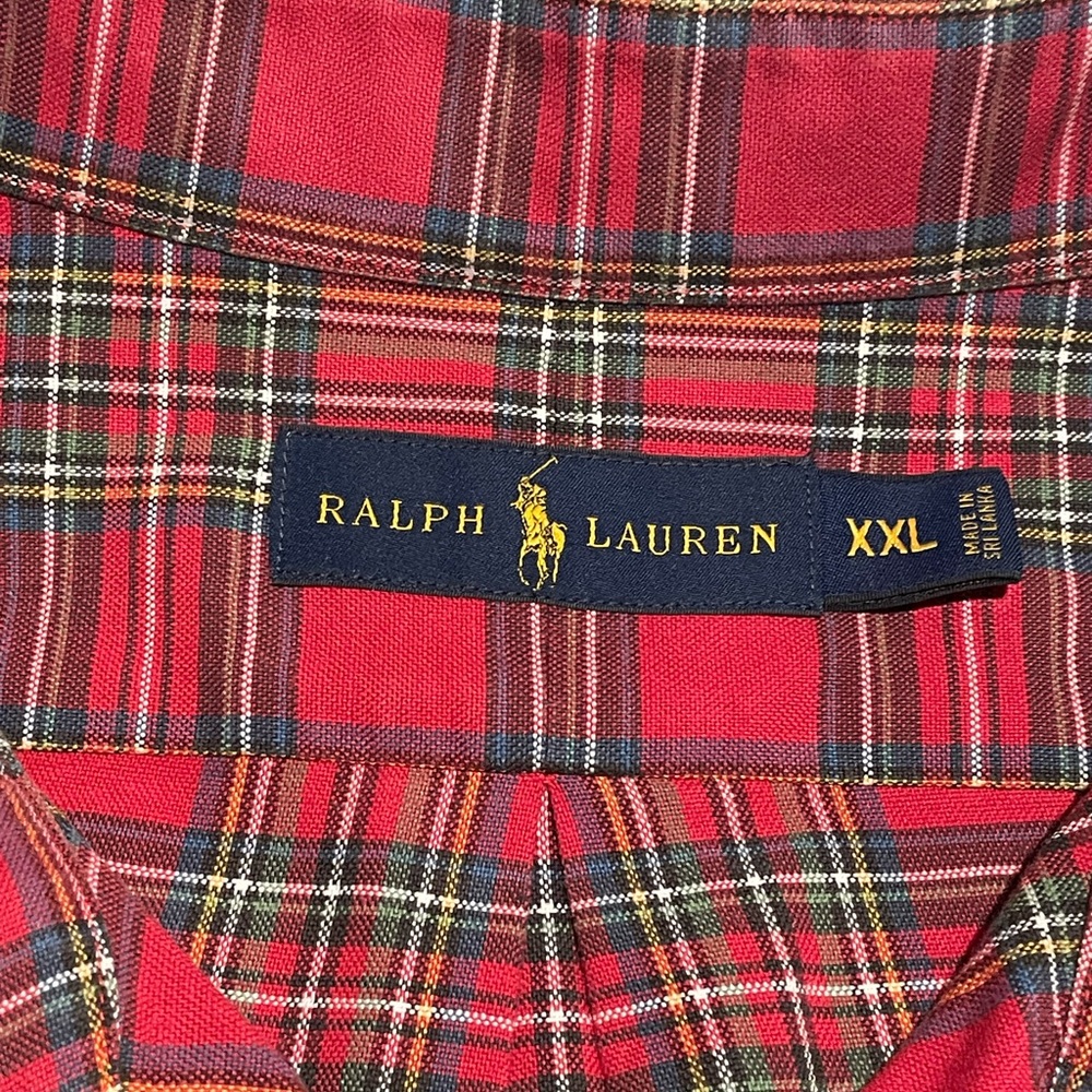 Classic Ralph Lauren Mens XXL Plaid Red Green Business Casual Button Down Preppy - Picture 6 of 9